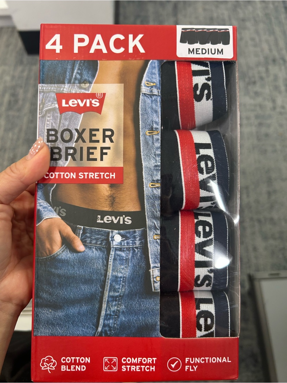 Levi's Men's cotton blend Boxer Briefs - 4 Pack